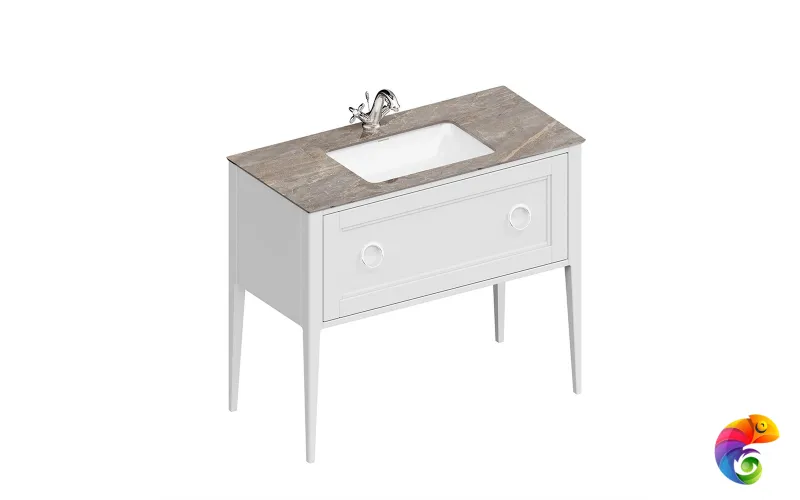 PL.CN.100.1\WHT.M Тумба PLAZA Classic NEO напольная 1 ящик 100, белая матовая