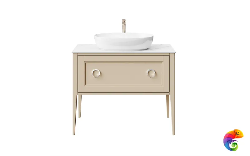 PL.CN.100.1+1\CAP.M Тумба PLAZA Classic NEO напольная 1+1 ящик 100, капучино матовый