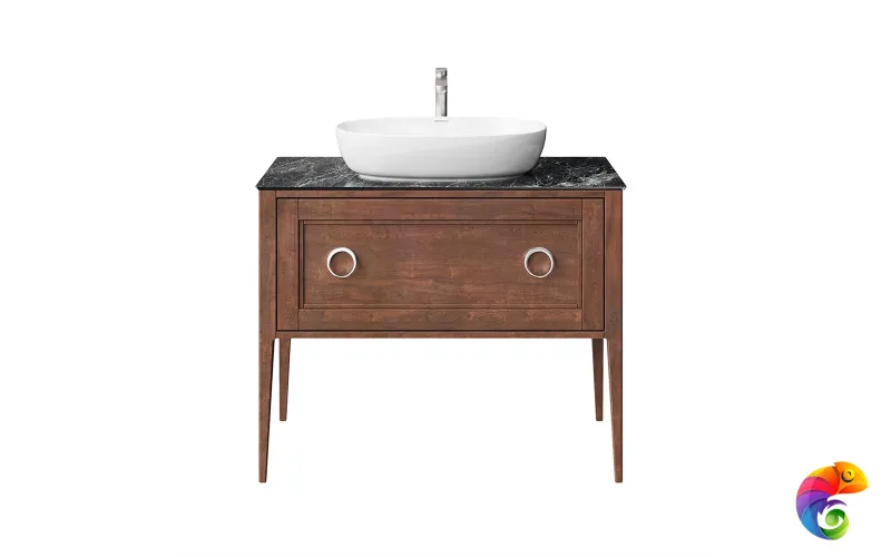 PL.CN.100.1+1\NUT.M Тумба PLAZA Classic NEO напольная 1+1 ящик 100, орех матовый