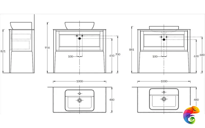 PL.CN.100.1+1\NUT.M Тумба PLAZA Classic NEO напольная 1+1 ящик 100, орех матовый