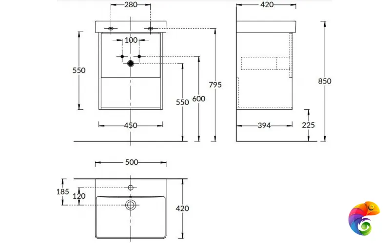 PRO.50.1/OLM Тумба PRO подвесная 1 ящик 50, вяз