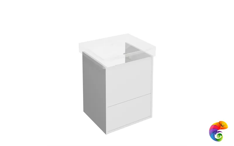 PRO.50.2/WHT Тумба PRO подвесная 2 ящика 50, белая матовая