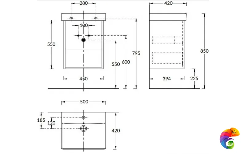 PRO.50.2/OLM Тумба PRO подвесная 2 ящика 50, вяз