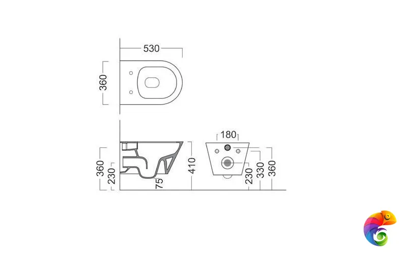 PLMR.wc.02 Унитаз PLAZA Modern подвесной, безободковый с крепежом