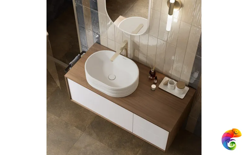 SA.wb.50\WHT.M Раковина ARTBASIN Sabbia 50 см, цв белый матовый, с донным клапаном