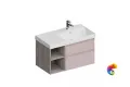 CUB.90Rh/MAL Тумба CUBO правая подвесная с ящиками 90, мальва матовая-древесная