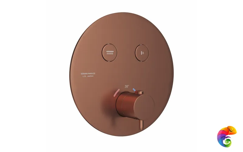 70426EXKM.59.067 Встраиваемый термостатический кнопочный смеситель для душа ETERNA на 2 пот. брашированная медь, pvd