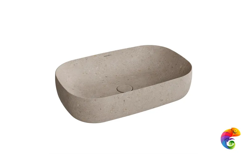 MA.wb.65/STB Раковина MAGICA накладная 65 с донным клапаном, бежевый камень