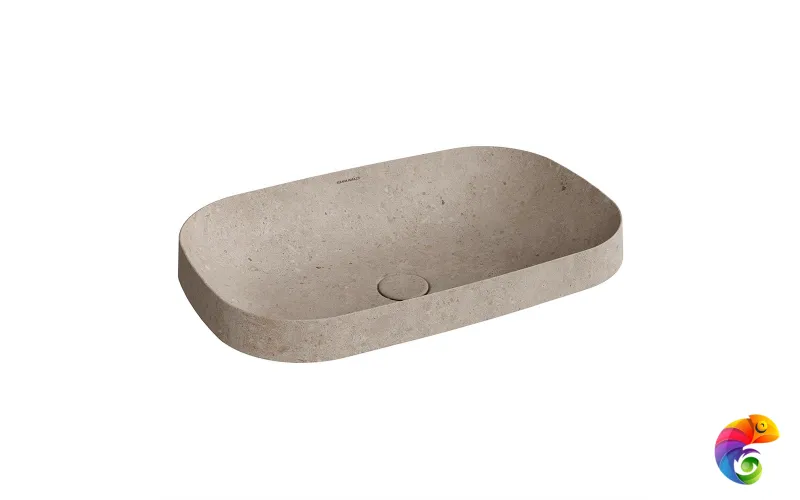 MA.wbi.65/STB Раковина MAGICA встраиваемая сверху 65 с донным клапаном, бежевый камень