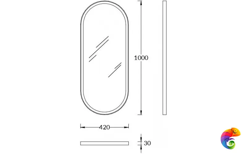 CO.mi.PL.42/WHT Зеркало CONO овальное 42 с подсветкой, белое матовое