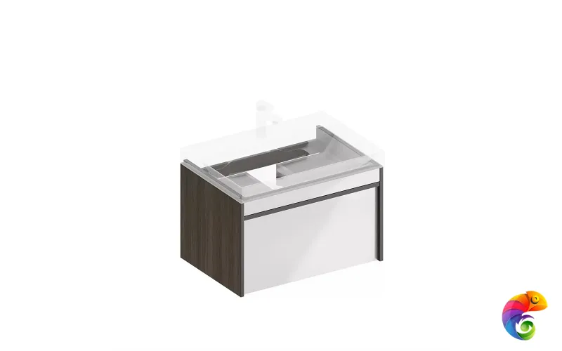 MOD.70.1+1/AR Тумба MODULA подвесная 70 с ящиком 1+1, арабика