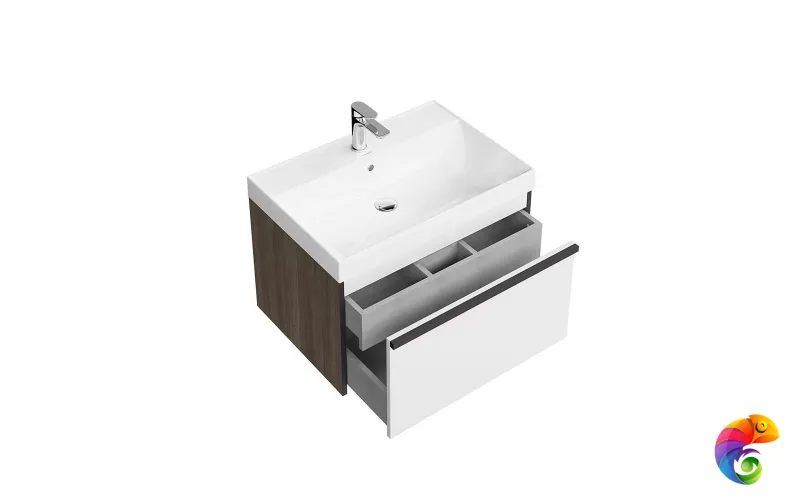 MOD.70.1+1/AR Тумба MODULA подвесная 70 с ящиком 1+1, арабика