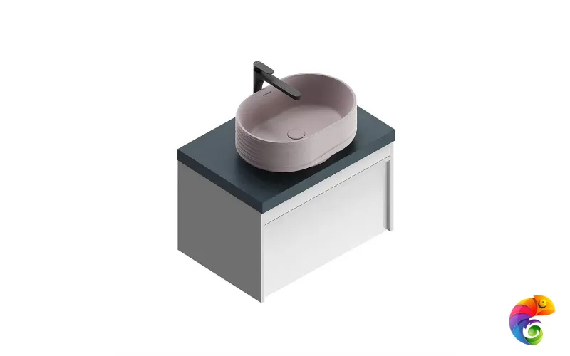 MOD.70.1+1/WHT Тумба MODULA подвесная 70 с ящиком 1+1, белая глянцевая