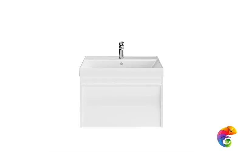 MOD.70.1+1/WHT Тумба MODULA подвесная 70 с ящиком 1+1, белая глянцевая