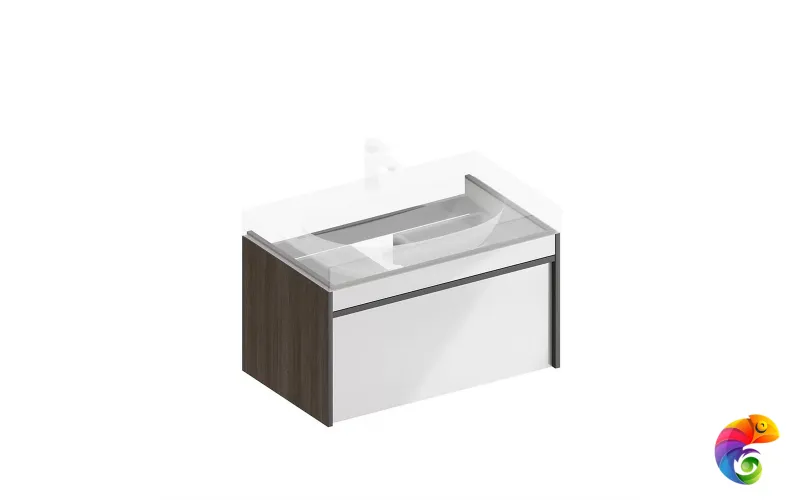 MOD.80.1+1/AR Тумба MODULA подвесная 80 с ящиком 1+1, арабика