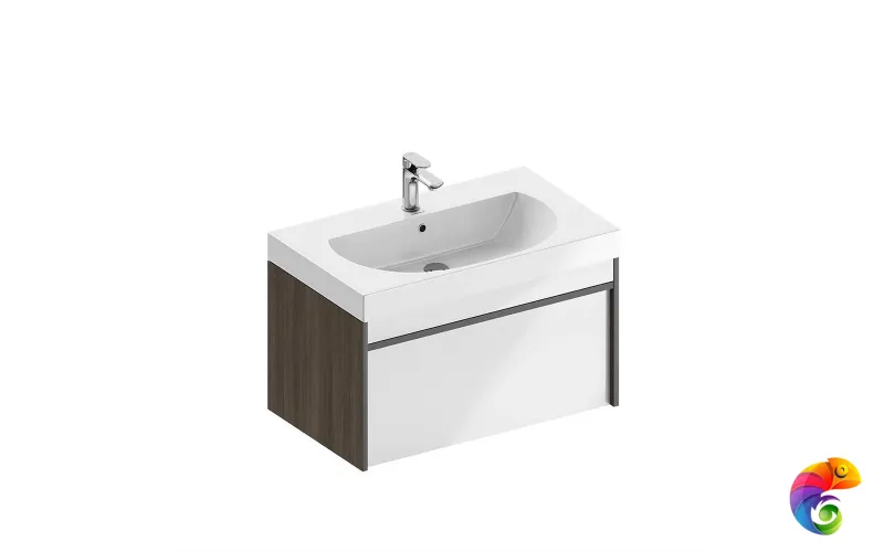 MOD.80.1+1/AR Тумба MODULA подвесная 80 с ящиком 1+1, арабика