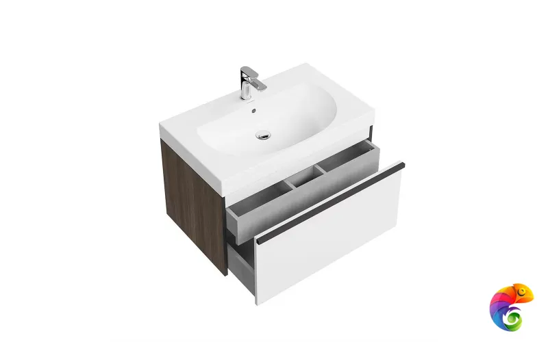 MOD.80.1+1/AR Тумба MODULA подвесная 80 с ящиком 1+1, арабика