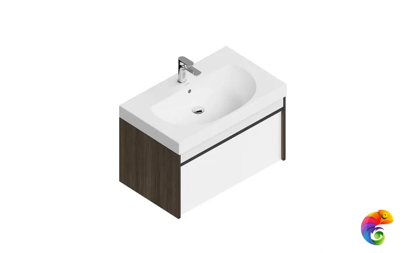 MOD.80.1+1/AR Тумба MODULA подвесная 80 с ящиком 1+1, арабика