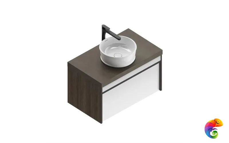 MOD.80.1+1/AR Тумба MODULA подвесная 80 с ящиком 1+1, арабика