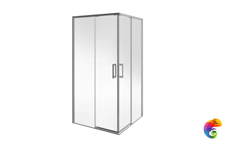 LN.100.SSD.CR Душевой уголок LINDO, раздвижной с функцией soft close, квадратный, 100х100х195, хром