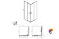 LN.100.SSD.BLK.M Душевой уголок LINDO, раздвижной с функцией soft close, квадратный, 100х100х195, матовый черный