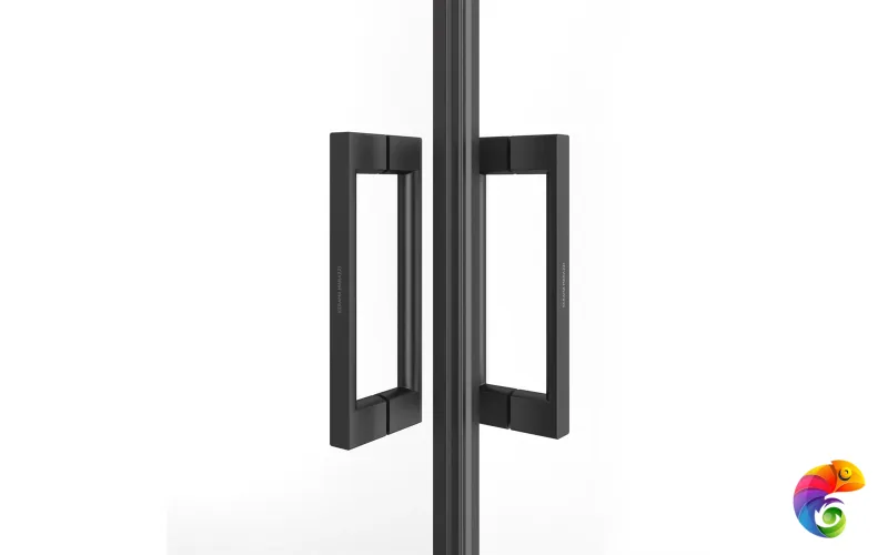 LN.100.SSD.BLK.M Душевой уголок LINDO, раздвижной с функцией soft close, квадратный, 100х100х195, матовый черный