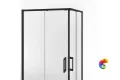 LN.100.SSD.BLK.M Душевой уголок LINDO, раздвижной с функцией soft close, квадратный, 100х100х195, матовый черный