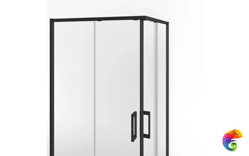 LN.100.SSD.BLK.M Душевой уголок LINDO, раздвижной с функцией soft close, квадратный, 100х100х195, матовый черный