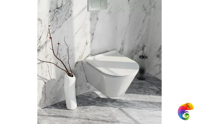 KMPMWc53GWh2 Унитаз Plaza Moderп/Плаза Модерн подвесной безободковый, с крепежом, белый глянцевый