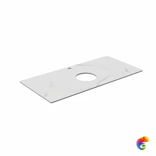 PL1.SG50008220R/100 Столешница из керамогранита для накладных раковин, Монте Тиберио 100 см, белый натуральный