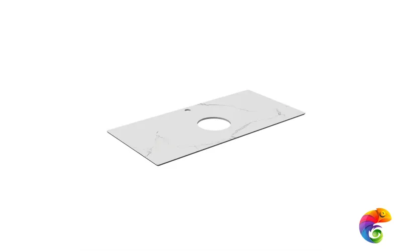 PL1.SG50008220R/100 Столешница из керамогранита для накладных раковин, Монте Тиберио 100 см, белый натуральный