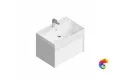 MO.70.1+1\WHT Тумба MODULA подвесная 70 с ящиком 1+1, белая глянцевая