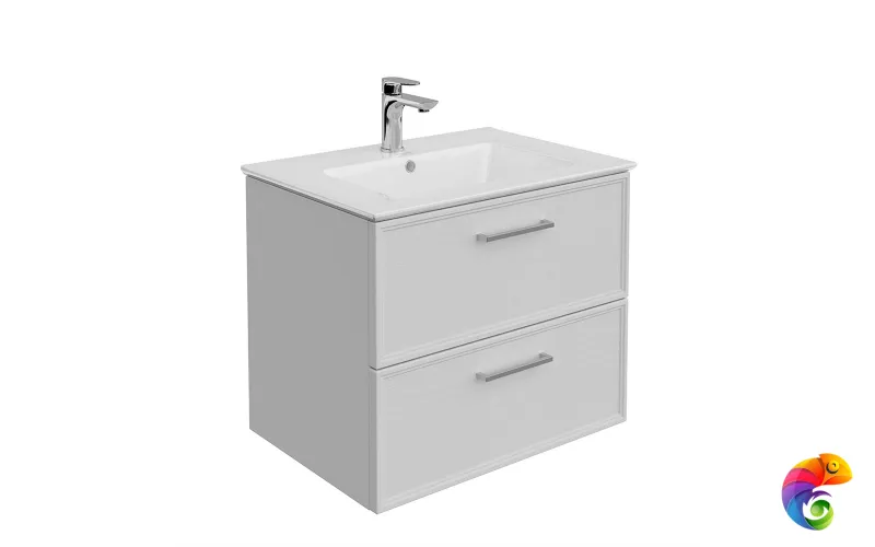 PIA.CL.65\WHT.M Тумба PIANO Classic подвесная 65 см, 2 ящика, ясень белый матовый