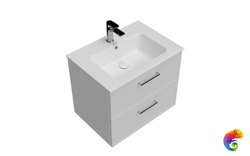 PIA.CL.65\WHT.M Тумба PIANO Classic подвесная 65 см, 2 ящика, ясень белый матовый