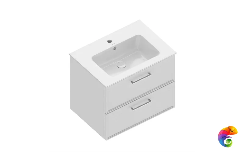 PIA.CL.65\WHT.M Тумба PIANO Classic подвесная 65 см, 2 ящика, ясень белый матовый