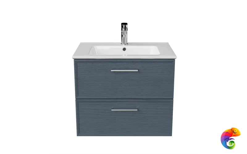 PIA.CL.65\BLU.M Тумба PIANO Classic подвесная 65 см, 2 ящика, ясень синий матовый