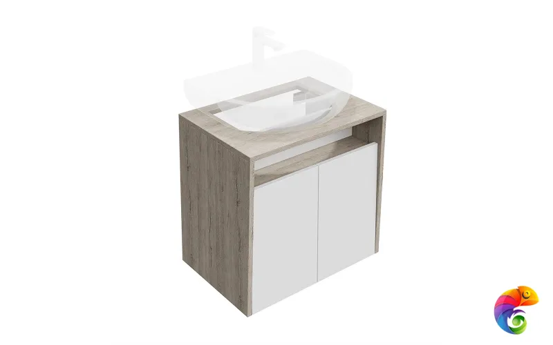 PRO.60.2\WHT Тумба PRO подвесная 2 дверцы 60, белая глянцевая