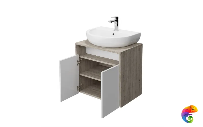 PRO.60.2\WHT Тумба PRO подвесная 2 дверцы 60, белая глянцевая