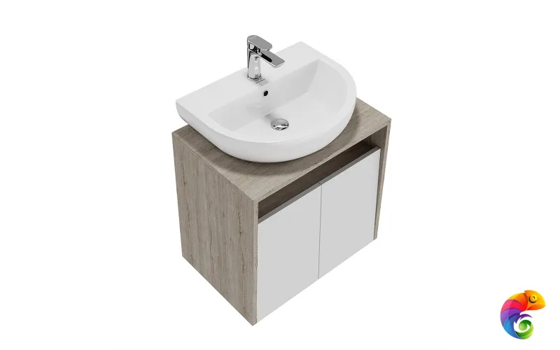 PRO.60.2\WHT Тумба PRO подвесная 2 дверцы 60, белая глянцевая