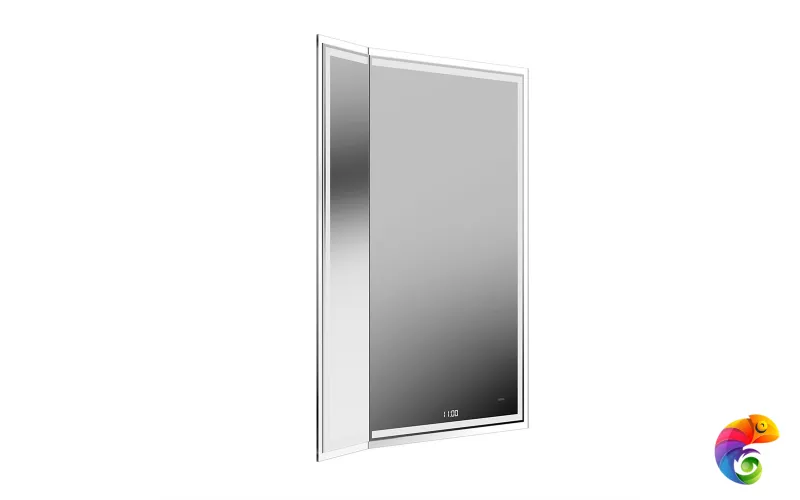 TE.M.mi.65 Зеркало TECNO M 65 с поворотной дверцей, подсветкой и функцией антизапотевание, белое