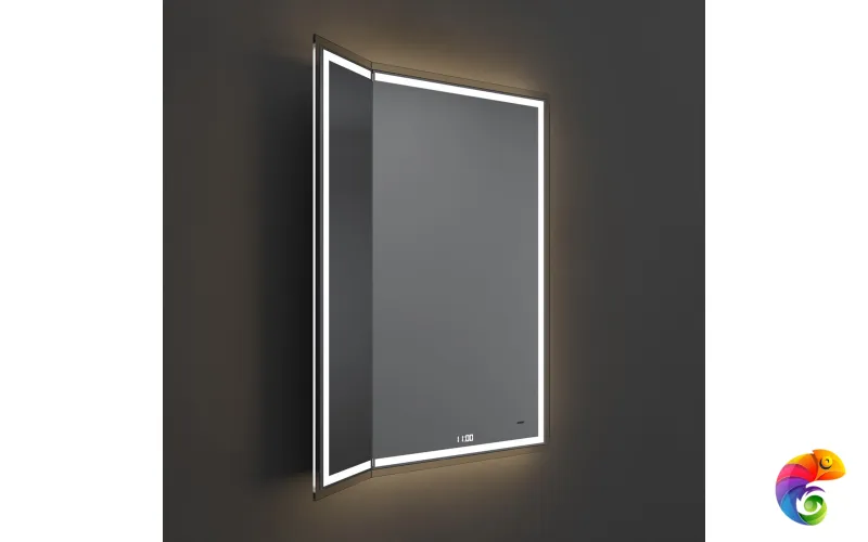 TE.M.mi.65 Зеркало TECNO M 65 с поворотной дверцей, подсветкой и функцией антизапотевание, белое