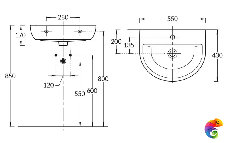 BG.NN.wb.55 Раковина BUONGIORNO 55