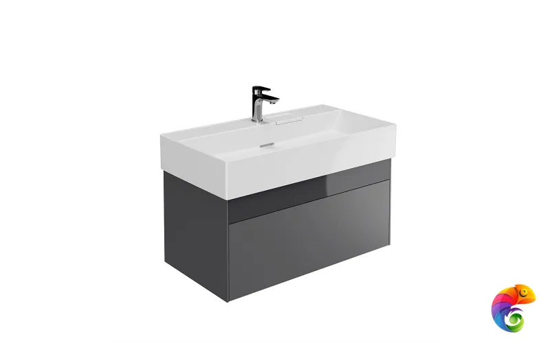 LOG.90.2/ST Тумба LOGICA подвесная 2 ящика 90 см, стальной серый