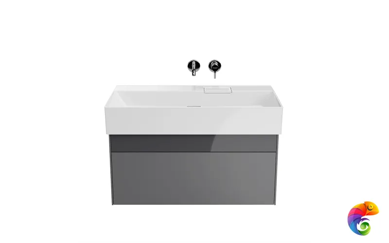 LOG.90.2/ST Тумба LOGICA подвесная 2 ящика 90 см, стальной серый