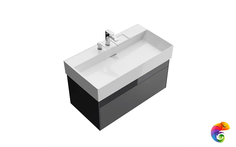 LOG.90.2/ST Тумба LOGICA подвесная 2 ящика 90 см, стальной серый