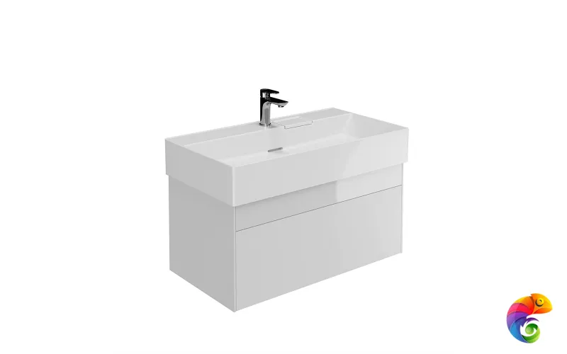 LOG.90.2/WHT Тумба LOGICA подвесная 2 ящика 90 см, белоснежный