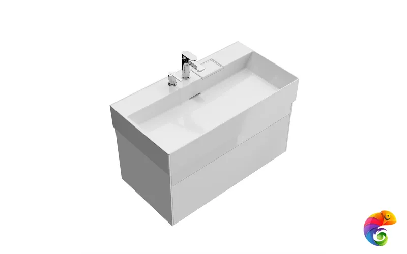 LOG.90.2/WHT Тумба LOGICA подвесная 2 ящика 90 см, белоснежный