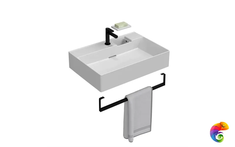 LO.wb.70.1 Раковина LOGICA мебельная\подвесная с одним отверстием 70, белая глянцевая