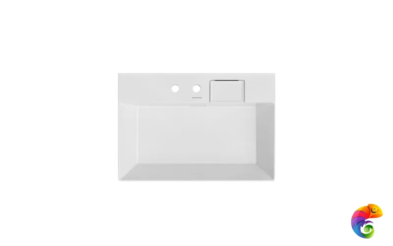 LO.wb.70.2 Раковина LOGICA мебельная\подвесная с двумя отверстиями 70, белая глянцевая