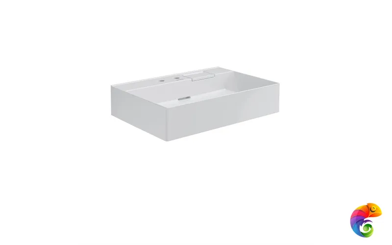 LO.wb.70.2 Раковина LOGICA мебельная\подвесная с двумя отверстиями 70, белая глянцевая